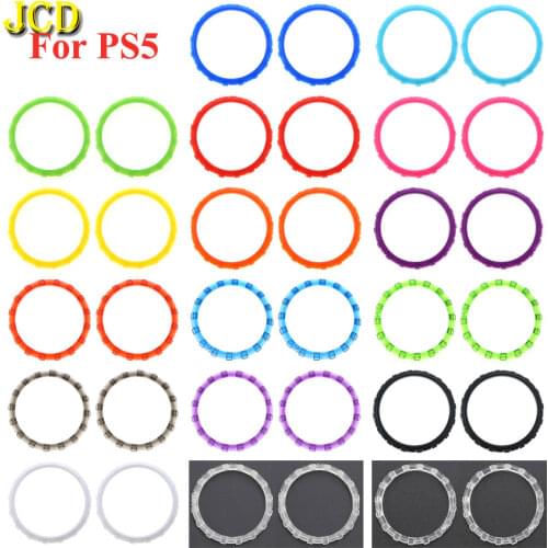 JCD 2PCS Plastic Thumbstick Accent Rings For Sony Playstation 5 PS5 Controller Replacement Parts