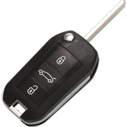 Jingyuqin 10pcs Remote Key Shell HU83 for Peugeot 508 208 2008 308 3008 5008 Citroen C3 C4 C4L Elysee Original Key Fob 3 Buttons