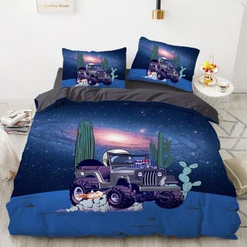 Car Cartoon Kids Bedding set for children baby girls Duvet cover set pillow case Bed linens Quilt cover 240x220 140x200 cactus
