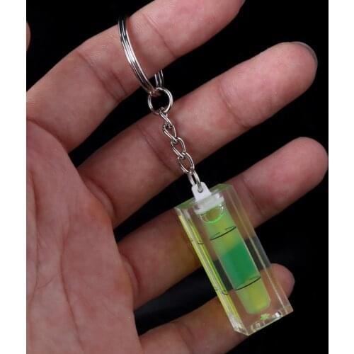 Mini Square Level Key Ring Key Chain Tool Gadget Photo Wall Hanging TV