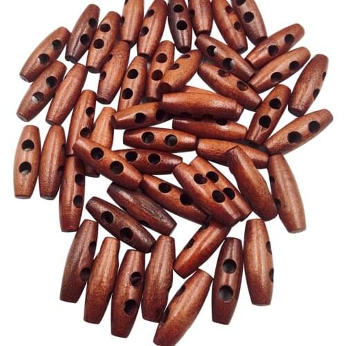 Pack of 50 Toggle Sewing Wood Toggle Buttons For Coats Sweater Sewing Crafts Decor