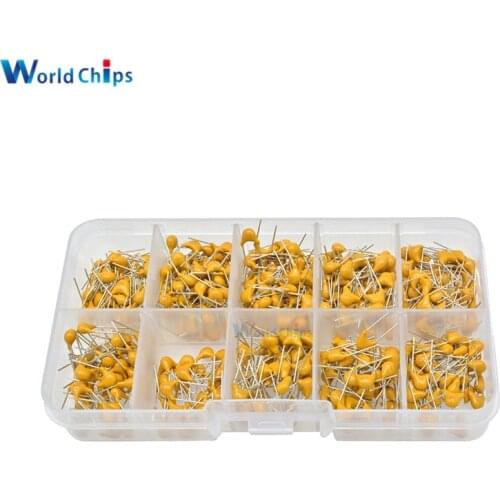 500pcs/lot Multilayer Ceramic Capacitor Assortment Kit 10Values*50pcs 0.1uF-10uF(104~106) 50V Ceramic Capacitors Set Pack w/ Box