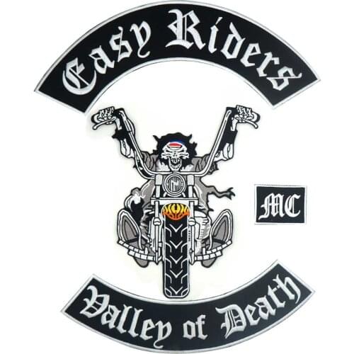 EASY RIDERS DALLEP OF DEATH Biker Patch BACKING Embroidered biker Patches Badge 4 PCS/LOT