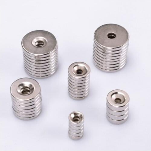 10PCS Small Countersunk Round NdFeB Neodymium Magnet Powerful Rare Earth Permanent Fridge Magnets for DIY