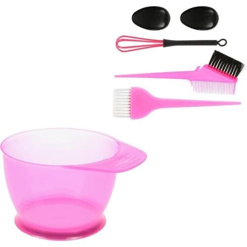 5Pcs Professional Hair Coloring Dyeing Brush Comb Ear Cover Mixing Bowl Tool Kit Headed Brushes Set Hair Color Dye Tool