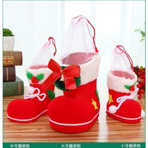 Christmas gifts in 4 sizes, candy stand, Santa candy boots for Christmas, mini Christmas tree for children decoration