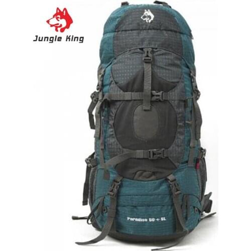 Jungle King 2017 new outdoor mountaineering bags 50+5L large capacity backpack with quality system with rainproof cover bag1.8kg