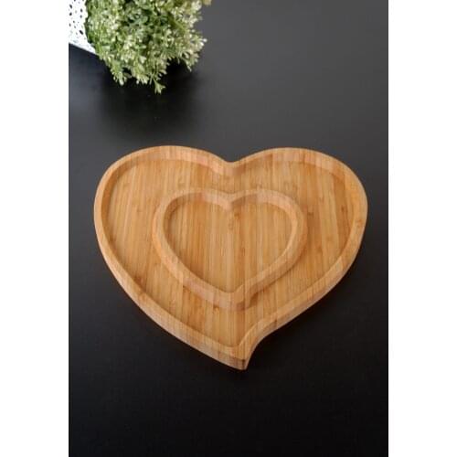 Serving Plate bamboo Large Two-Bay-Love Themed smell durable bamboo