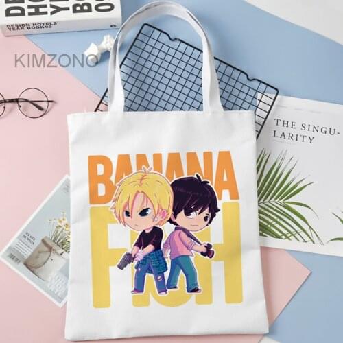 Banana Fish shopping bag bolso shopper grocery jute bag bag bolsas ecologicas string fabric bolsa compra sac tissu