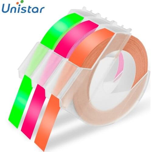 Unsitar 1roll 3D Embossing Tape Compatible for Dymo Label Maker Fluorescent Colors A520119 for 1610 1880 12965 Label Printers