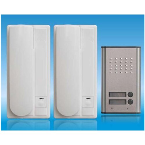 ZHUDELE New Arrival Home Security 2-WIRE New audio door phone ,unlock function with 2-buttons for 2-apartments