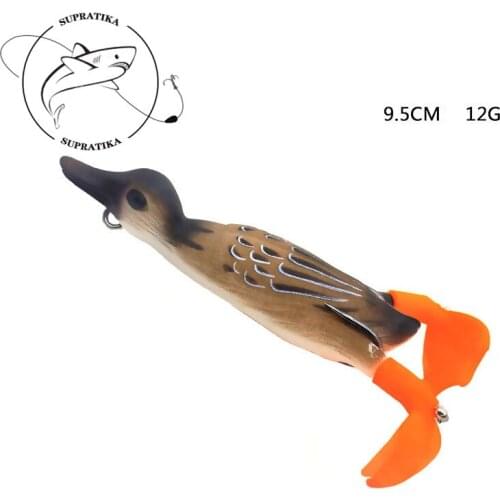 Duck Rotate Flippers High Quality Silicone Fishing Bait Bionic Topwater Duck 95mm/12g Freshwater Fishing Lure Soft Lure