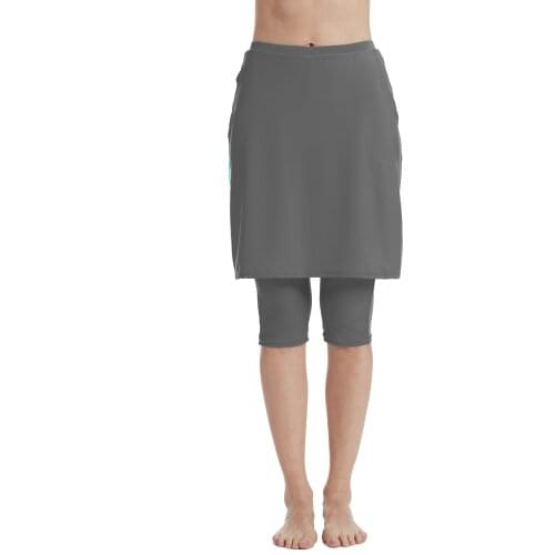 Women' Black Swimwear skirt with leggings (Gray)