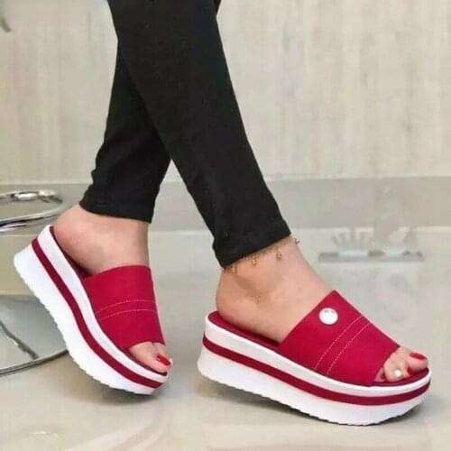 2021 Womens Sandals Vintage Wedge Shoes Woman Buckle Strap Straw Thick Bottom Flats Platform Sandals Flock Female Shoes Summer