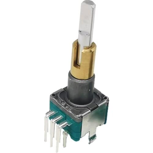 10PCS EC11EBB24C03 Rotate 360 degrees Dual-Shaft Axle Encoder with Push Button Switch 30 Position 15 Pulse Handle 25mm 8pin DIP