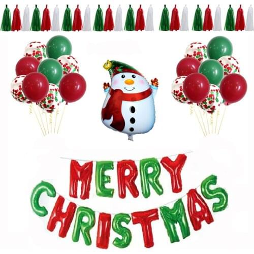 2020 New Merry Christmas Balloon Set Baby Shower Ballon Garland Arch Kit Aluminium Foil Birthday Party Dec Party Globos Supplies