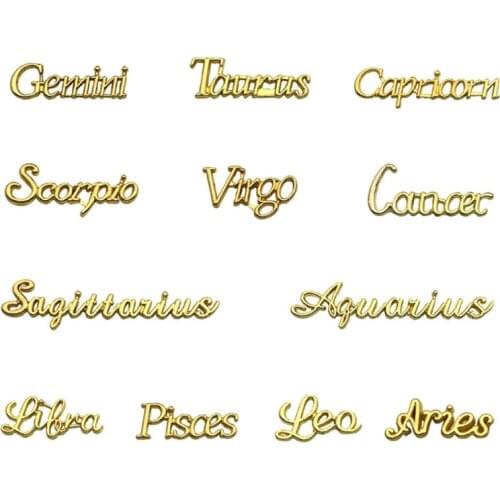 48Pcs 12 Constellation Resin Metal Frame Fillings Materials Epoxy Resin Mold Fillings Jewelry Making Resin Craft Fillers