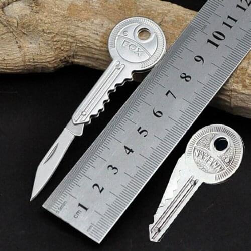 500 pcs Mini Keychain Knife Paper Cutter Key Fold Knife Pocket Camping Outdoor Survive Tools Peeler Letter Box Opener