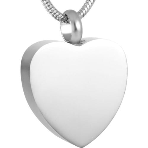 9095 High Polished 20mm Blank Heart Stainless Steel Cremation Jewellery Keepsake Urn Pendant Ashes Holder Necklace Engravable