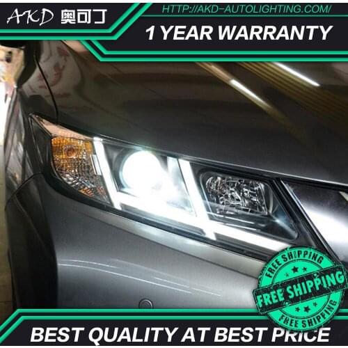 AKD tuning cars Headlight For Honda CITY 2015-2017 Headlights LED DRL Running lights Bi-Xenon Beam Fog lights angel eyes Auto