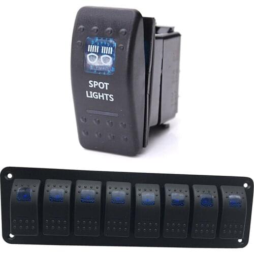 Car Boat ARB Carling Dual LED Back Light Rocker Switch & 8 Gang 2LED Light Rocker Switch Panel Circuit Breaker 12V Boat
