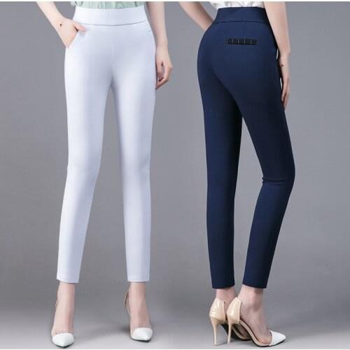 White Womens Leggings Women Wear Korean Version of High Waist Pants Plus Size Fat Mm Elastic Feet Pants In Summer woman pants