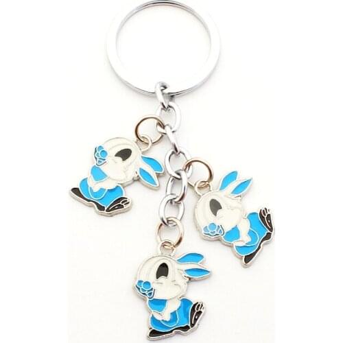 FREE SHIPPING BY DHL 100pcs/lot New Metal Rabbit Keychains Zinc Alloy Hare Keyrings for Gifts