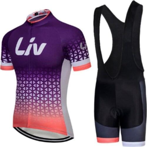 Free Shipping Women Short Sleeve Road Bike Clothing LIV BIB Shorts 2021 Cycling Jersey Set MTB Suit Female Bicycle Clothes Kit