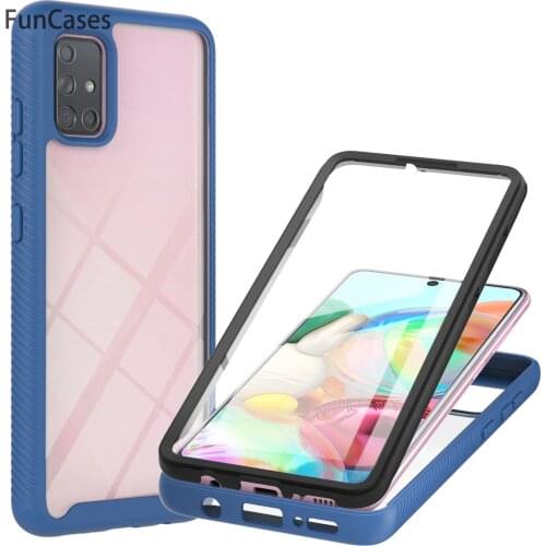Cell Cases For etui Samsung A71 4G Raised Camera Edge sFor Samsung Galaxy armor A715 PET Film Back Phone Cover Movil sasmsung