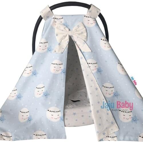 Jaju Baby Blue Smiling Moon Pattern Stroller Cover and Inner Sheet