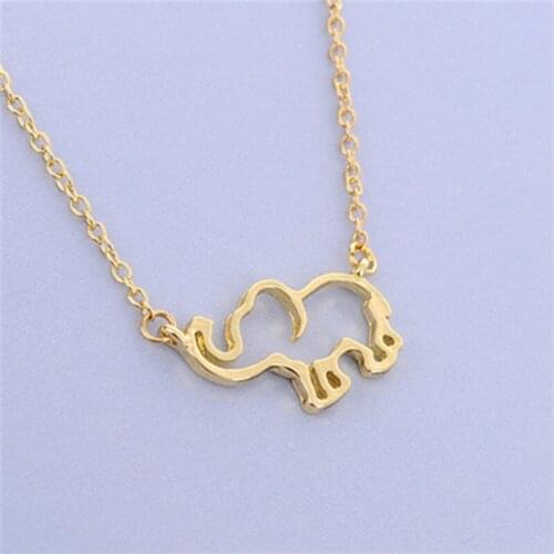 European and American new article adorn article vogue elephant pendant necklace lucky hollow out elephant clavicle chain friend