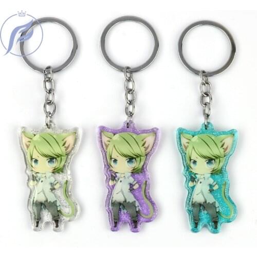 FANGQINGMAO logo custom key chain,printed colorful acrylic plastic cartoon anime personalized keychains