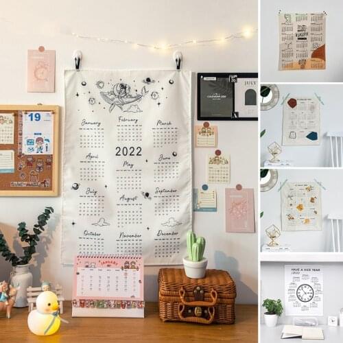 Ins Tapestry Wall Hanging Tapestry Calendar Background Cloth for Girl Dormitory Bedroom House Decoration Room Decor Aesthetic