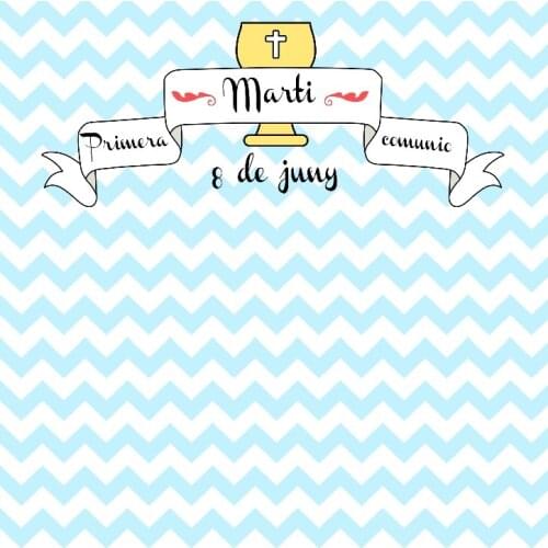 Custom Photocall Lona Comunion Zigzag God Bless Chevron Cross photo backdrop High quality Computer print party backgrounds