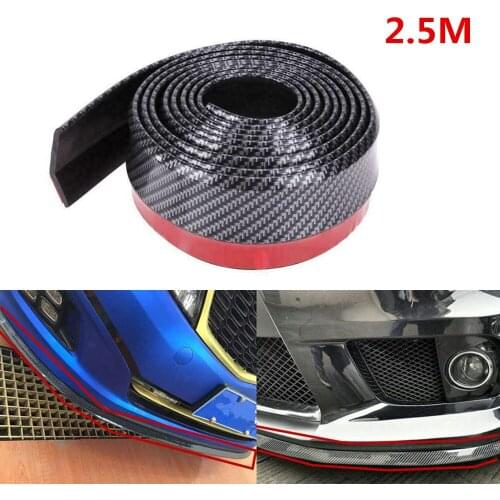 2.5M / 8.2ft Car Front Lip Carbon Fiber 60mm Width Scratch Proof Adhesive Strip Universal Car Lip Skirt Protector Car-styling