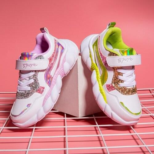 Autumn Fashion Kids Shoes Babys Girls Childrens Casual Sneakers Breathable Soft Anti-Slip Running Sports Shoes Leather Trainers