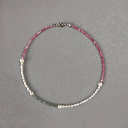 2021 Summer Trend Beautiful Lady Choker Natural Pearl Colored Stone Necklace Fashion Jewelry Charm Exquisite Accessories бижутер