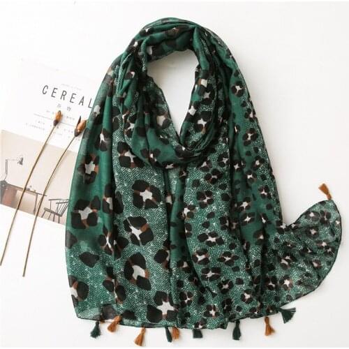 2021 Hot Leopard Print Tassel Scarves Shawls Long Soft Beautiful Beach Scarf Wrap Head Hijab Free Shipping