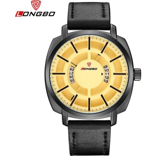 Fashion Longbo Brand Luxury Casual Hollow Out Dial Unique Design Watches Leather Date Calendar Men Women Waterproof WristWatches