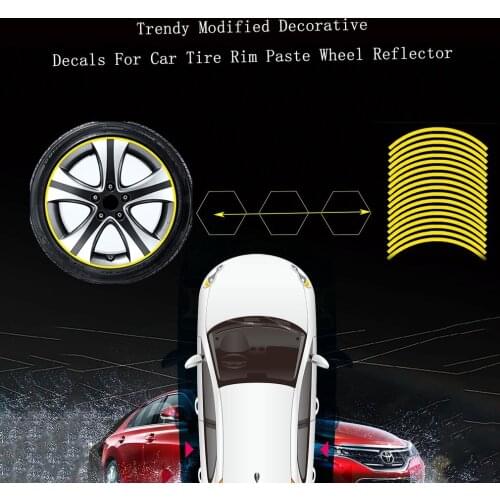 Trendy Modified Decorative Decals For Car Tire Rim Paste Wheel Reflector Exquisitely Designed Durable