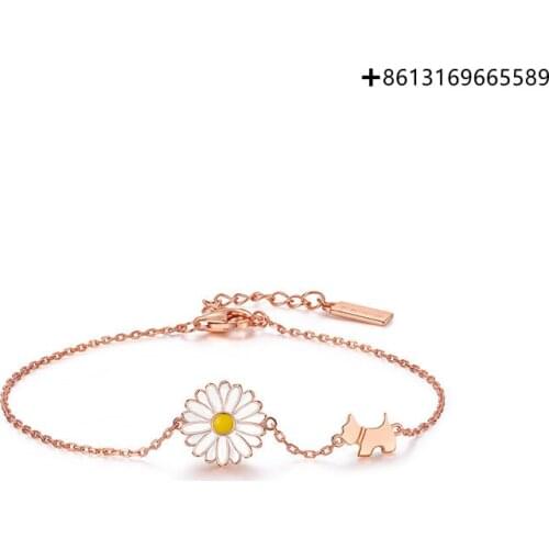 Fashion boutique 925 silver pendant Daisy necklace, bracelet set