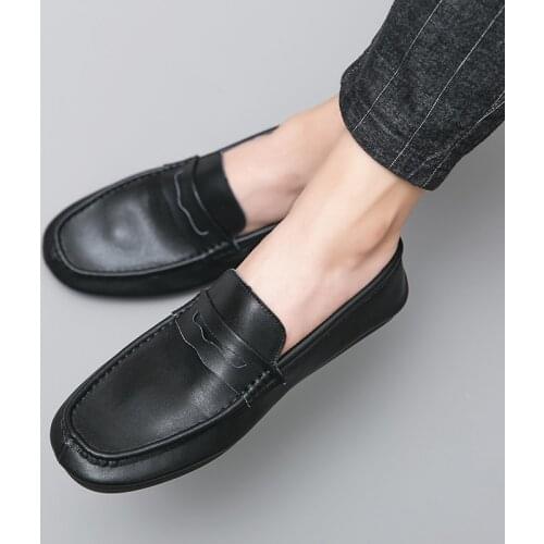 Men Shoes Genuine Leather Summer Mens Loafers Slipons Driving Flats Male Moccasins Business Formal Footwear Breathable Fashion