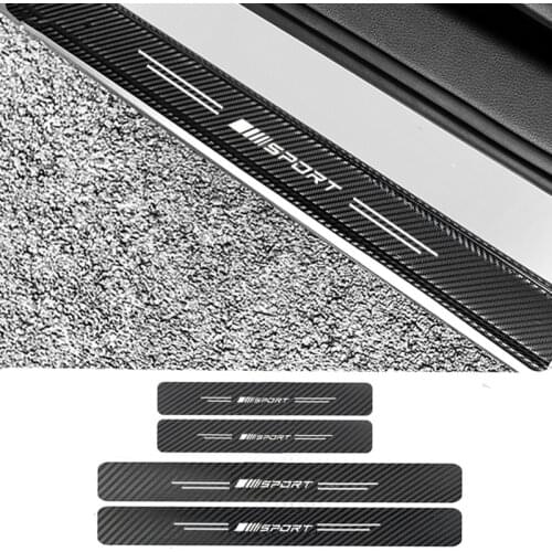 Mutips 4pcs carbon fiber car door protection sticker decoration for Mercedes Benz AMG w117 cla45 w205 c63 w212 e63 w207 w213 a45