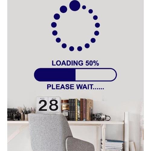 Dot circle Wall Art Stickers Quote Gamer Loading Download Wait Wall Decals Boys Bedroom Decoration Removable Vinyl Decal ZB293