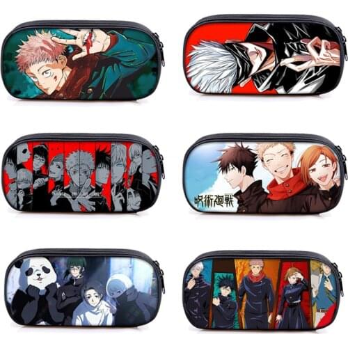 New Anime Jujutsu Kaisen Gojo Satoru Pencil Bag Boy Girl Cartoon Figures Printed Lage Capacity Pen Case School Storage Bags