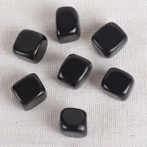 Obsidian Tumbled Stone 12-15 MM Black Mineral Quartz Irregular Hand Polishing Bead Specimen Kids Garden Home Decor Chakra set