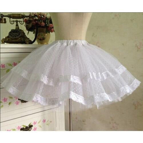 Princess Gothic Sweet White/Black Lace Lolita Petticoat / Tutu Skirt for Short Dress Organza