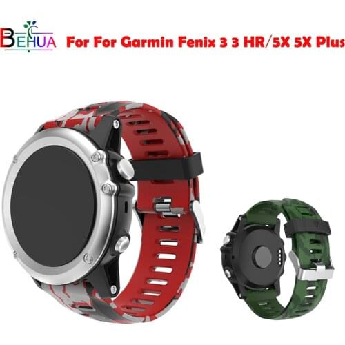 Sport Silicone strap watch band For Garmin Fenix 3 3HR / 5X 5X plus GPS watch Replacement Fashion printing sport bracelet Strap