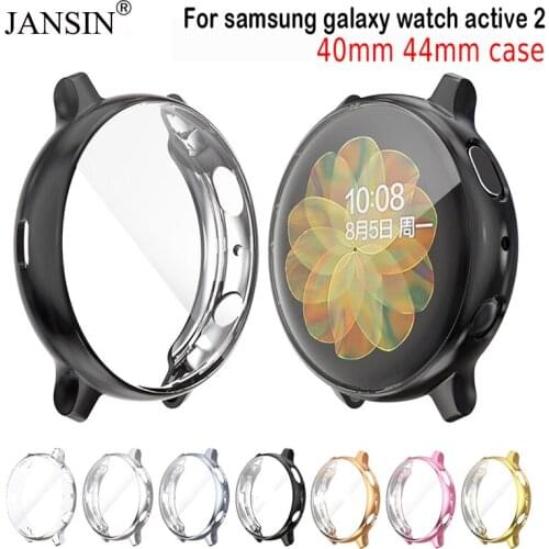 Protective Case For Samsung Galaxy Watch Active 2 44mm 40mm Silicone Full Screen Protection Cover Cases For Active 2 40mm 44mm