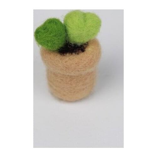 Succulent Needle Felting Kits, Handmade Felt, Wool for Felting, Felt Kit, English Manual Suitable for Beginners (H)